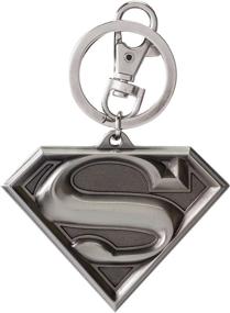 img 1 attached to 🔑 Pewter Keyring featuring the Iconic Superman Logo from DC Comics