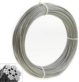 img 4 attached to ⚓ High-Quality 400 Ft 1/8 Inch Stainless Steel Wire Rope Aircraft Cable for Cable Railing Kit: DIY Balustrade, Deck Stair Railing Hardware, 7x7 T316 Marine Grade