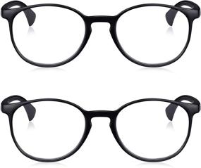 img 3 attached to 👓 Read Optics 2 Packs: Men's and Women's Round Reading Glasses & Round Blue Light Glasses, 0.00-3.5 Strength