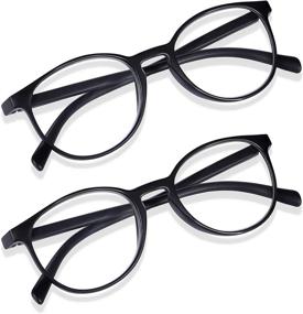 img 1 attached to 👓 Read Optics 2 Packs: Men's and Women's Round Reading Glasses & Round Blue Light Glasses, 0.00-3.5 Strength