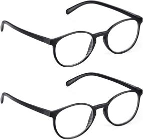 img 4 attached to 👓 Read Optics 2 Packs: Men's and Women's Round Reading Glasses & Round Blue Light Glasses, 0.00-3.5 Strength