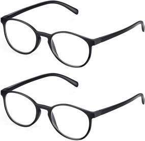 img 2 attached to 👓 Read Optics 2 Packs: Men's and Women's Round Reading Glasses & Round Blue Light Glasses, 0.00-3.5 Strength