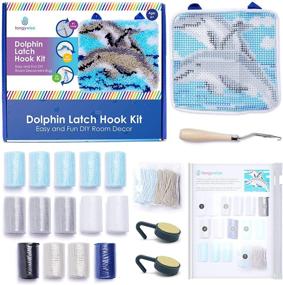 img 4 attached to 🧶 Latch Hook Kits: Ultimate Tapestry Rug Hooking Kit for Adults & Kids - Color Coded Canvas, Crochet Tool, Hooks, Variety of Yarns & Instructions - DIY Rug Making, Pillows & Room Decor!