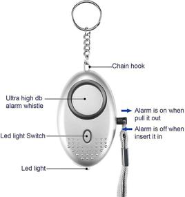 img 2 attached to 5-пакет Runjoy Safe Sound персональный сигнал тревоги на ключ - 140 дБ самозащита сигнализация безопасности предупреждают кричат громко экстренная сигнализация для женщин, детей, пожилых людей - Многоцветный