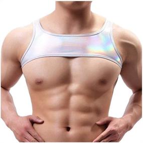 img 3 attached to ACSUSS Metallic Sleeveless Shoulder Harness Men's Clothing and Shirts