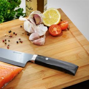 img 1 attached to 🔪 Керамический нож шеф-повара "Kyocera Limited Series" Santoku 6": Ручка из черного дерева пакка, сделанная вручную.