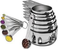 🥄 durable stainless steel measuring cups & spoons set – 17 pieces including 7 nesting cups and 7 stackable spoons – professional portable kitchen measuring kit logo