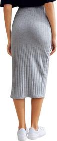 img 3 attached to SheIn Womens Ribbed Stretchy Bodycon Women's Clothing for Skirts