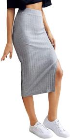 img 2 attached to SheIn Womens Ribbed Stretchy Bodycon Women's Clothing for Skirts