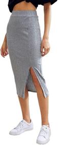 img 1 attached to SheIn Womens Ribbed Stretchy Bodycon Women's Clothing for Skirts