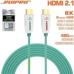 img 3 attached to 🔌 RUIPRO 50ft HDMI Fiber Optic Ultra Certified Cable - HDMI 2.1 48Gbps, 8K@60Hz, 4K@120Hz, Dynamic HDR, eARC, HDCP 2.2 - Slim and Flexible for LG, Samsung, TCL, Sony, RTX 3080, RTX 3090, Xbox, PS5/4, Roku (15m)
