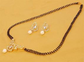 img 1 attached to Touchstone Bollywood Workmanship Rhinestone Mangalsutra