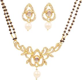 img 4 attached to Touchstone Bollywood Workmanship Rhinestone Mangalsutra