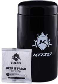 img 4 attached to 🔒 KOZO Airtight Storage Jar - Black Glass with UV Protection | Humidity Pack | Keep Spices, Herbs, Coffee, and Sugar Fresh | Large Stylish 2 oz Size (500 ml)