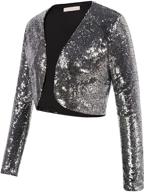 👚 stylish sequin jacket: women's long sleeve glitter blazer bolero shrug - s-xxl logo
