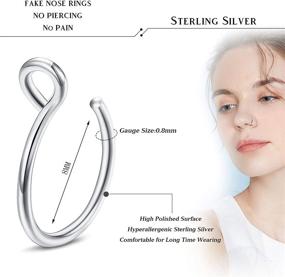 img 2 attached to Ювелирные изделия для пирсинга без пирсинга Milacolato Sterling