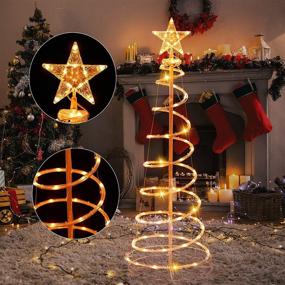 img 3 attached to 🎄 Spiral Christmas Tree Lights: 16 Color LED Rope Light with Timer, Remote Control, and USB Operation – 4ft RGB Lighted Tree with Star Topper for Festive Decor in Bedroom, Home, Garden, Yard, Parties!