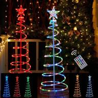 🎄 spiral christmas tree lights: 16 color led rope light with timer, remote control, and usb operation – 4ft rgb lighted tree with star topper for festive decor in bedroom, home, garden, yard, parties! логотип