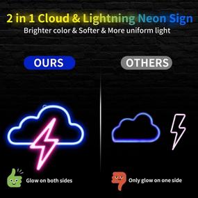 img 2 attached to 🌩️ JTLMEEN Cloud and Lightning Neon Lights for Bedroom - USB/Battery Powered Led Neon Sign Light - Aesthetic Decor for Home Kids Room Festival & Birthday (Pink)