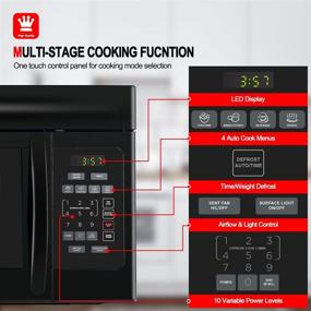 img 1 attached to GASLAND Chef OTR1603B 30 Inch Over-the-Range Microwave Oven: Powerful 1000 Watts, 1.6 Cu. Ft. Capacity, 300 CFM, Sleek Black Design, Easy Cleaning