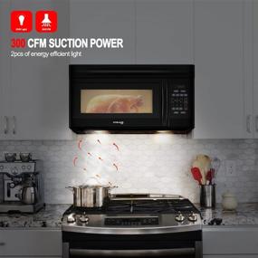 img 2 attached to GASLAND Chef OTR1603B 30 Inch Over-the-Range Microwave Oven: Powerful 1000 Watts, 1.6 Cu. Ft. Capacity, 300 CFM, Sleek Black Design, Easy Cleaning