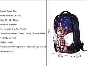 img 3 attached to Galaxy Printed Backpack Lightweight Shoulder: Stylish and Functional Companion for On-the-Go