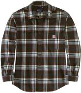 ultimate comfort with carhartt heavyweight flannel sleeve 3x large men's clothing logo