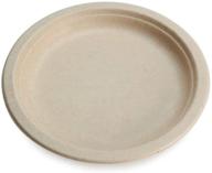 125 pack of 10-inch bulk compostable disposable paper plates – bamboo plates, eco-friendly, biodegradable, sturdy, heavy-duty, unbleached – earth's natural alternative logo