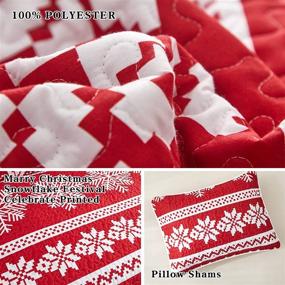 img 1 attached to 🛏️ Cozy Up with the FlySheep Christmas Quilt Set Queen – Festive Microfiber Bedding in Red & White Snowflake Print