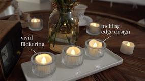 img 2 attached to AMAGIC Timed Tea Lights: Long-Lasting Battery-Operated LED Candles, Flameless Flickering Home Decor, Auto On/Off, Warm White, Pack of 12