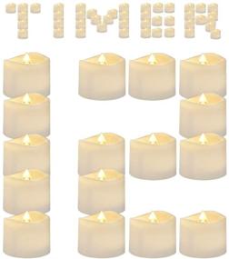 img 4 attached to AMAGIC Timed Tea Lights: Long-Lasting Battery-Operated LED Candles, Flameless Flickering Home Decor, Auto On/Off, Warm White, Pack of 12