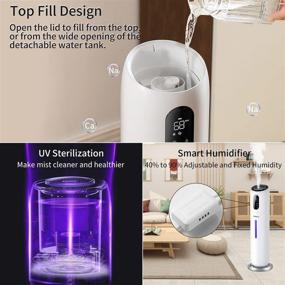 img 2 attached to 🌬️ Large Capacity 9L/2.3GAL Humidifier for Bedroom with LED Display, Remote Control, Timer, Aromatherapy, 3 Mist Modes, Silent Operation, 48-Hour Runtime, Smart Humidifier for Large Room/Home/Office