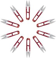 🧵 lyplus 5-inch sewing scissors: precise thread snips for fabric cutting, embroidery, stitch, diy – set of 10 red trimming nippers logo