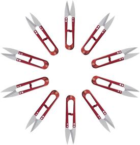 img 4 attached to 🧵 Lyplus 5-Inch Sewing Scissors: Precise Thread Snips for Fabric Cutting, Embroidery, Stitch, DIY – Set of 10 Red Trimming Nippers