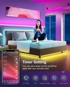 img 2 attached to 100Ft Waterproof LED Strip Lights: Color Changing Music Sync App Control for Room Decor, Bedroom, Dorms, and Christmas - 32.8ft x 3