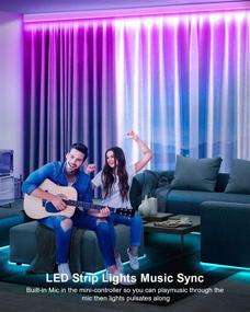 img 1 attached to 100Ft Waterproof LED Strip Lights: Color Changing Music Sync App Control for Room Decor, Bedroom, Dorms, and Christmas - 32.8ft x 3