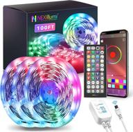 100ft waterproof led strip lights: color changing music sync app control for room decor, bedroom, dorms, and christmas - 32.8ft x 3 логотип