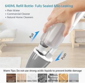 img 1 attached to 🧹 EXEGO Microfiber Spray Mop with 3 Reusable Pads & 640ML Refillable Bottle – Ideal for Effortless Floor Cleaning on Hardwood, Ceramic Tiles, and More