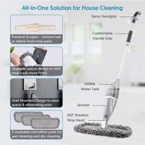 img 3 attached to 🧹 EXEGO Microfiber Spray Mop with 3 Reusable Pads & 640ML Refillable Bottle – Ideal for Effortless Floor Cleaning on Hardwood, Ceramic Tiles, and More