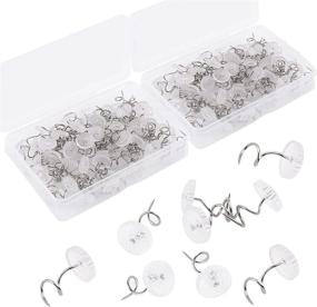 img 4 attached to 📌 200 Clear Twist Pins for Upholstery, Slip Covers, Bed Skirts, and Home Decor - Headliner Pins for Sewing (200 pcs)