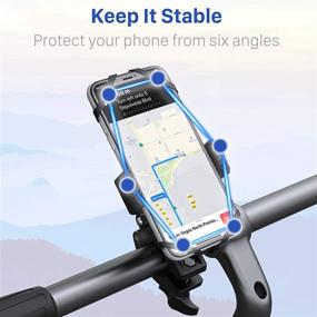 img 3 attached to YOSH Bike Phone Mount Holder: Secure 360° Rotatable Motorcycle Mount for iPhone 11 XR X 8 7 6S Samsung Galaxy S21 S20 Google Pixel GPS - Fits 6.5 Inches