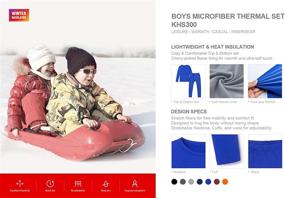 img 1 attached to TSLA Kids' and Teens' Thermal Underwear Set: Cozy Fleece Lined Long Johns for Winter