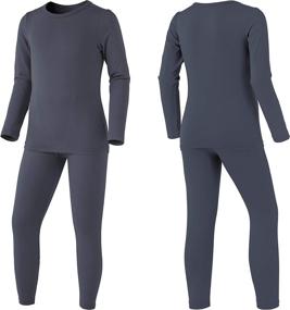 img 3 attached to TSLA Kids' and Teens' Thermal Underwear Set: Cozy Fleece Lined Long Johns for Winter