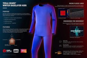 img 2 attached to TSLA Kids' and Teens' Thermal Underwear Set: Cozy Fleece Lined Long Johns for Winter