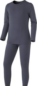 img 4 attached to TSLA Kids' and Teens' Thermal Underwear Set: Cozy Fleece Lined Long Johns for Winter