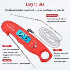 img 1 attached to 🌡️ FoodVille MT02 Dual Probe Meat Thermometer: Waterproof, Digital Instant Read for BBQ, Baking & More!