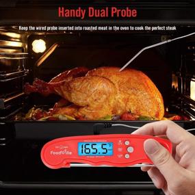 img 3 attached to 🌡️ FoodVille MT02 Dual Probe Meat Thermometer: Waterproof, Digital Instant Read for BBQ, Baking & More!