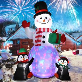 img 4 attached to 🎉 Clearance Sale: 6Ft Christmas Inflatable Outdoor Yard Decorations - Festive Snowman & Penguin with Built-in LEDs for Frontyard & Porch