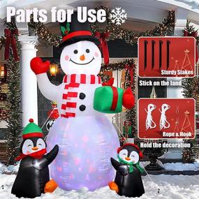 img 1 attached to 🎉 Clearance Sale: 6Ft Christmas Inflatable Outdoor Yard Decorations - Festive Snowman & Penguin with Built-in LEDs for Frontyard & Porch