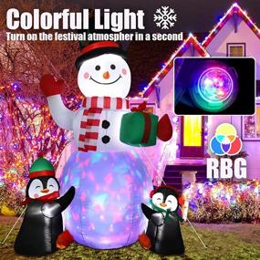 img 2 attached to 🎉 Clearance Sale: 6Ft Christmas Inflatable Outdoor Yard Decorations - Festive Snowman & Penguin with Built-in LEDs for Frontyard & Porch